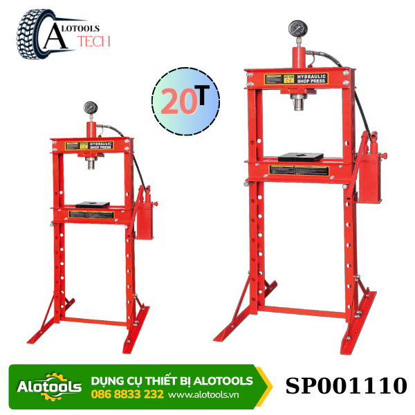 Máy ép thủy lực 20T dùng thủy lực có đồng hồ áp suất