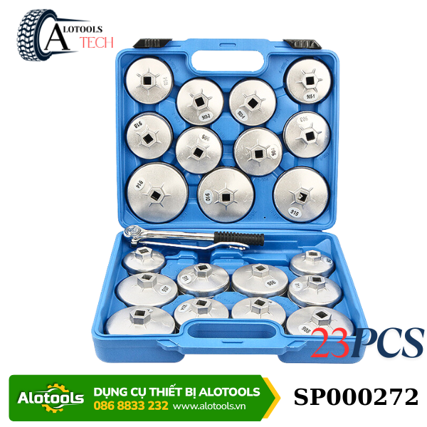 Bộ mở lọc nhớt ô tô 23 đầu – Tháo lắp cốc lọc dầu nhanh – Đa kích cỡ từ 65–101mm