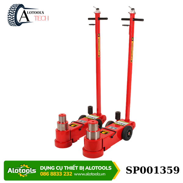 Kích thủy lực khí nén 2 tầng 40/80T thân dài mạ Crome