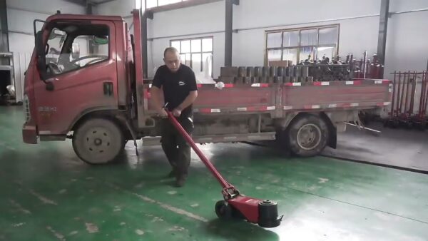 Kích thủy lực khí nén 2 tầng gập tay thân ngắn 40/80 tấn mạ Crome
