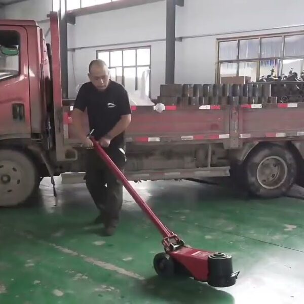 Kích thủy lực khí nén 2 tầng gập tay thân ngắn 40/80 tấn mạ Crome