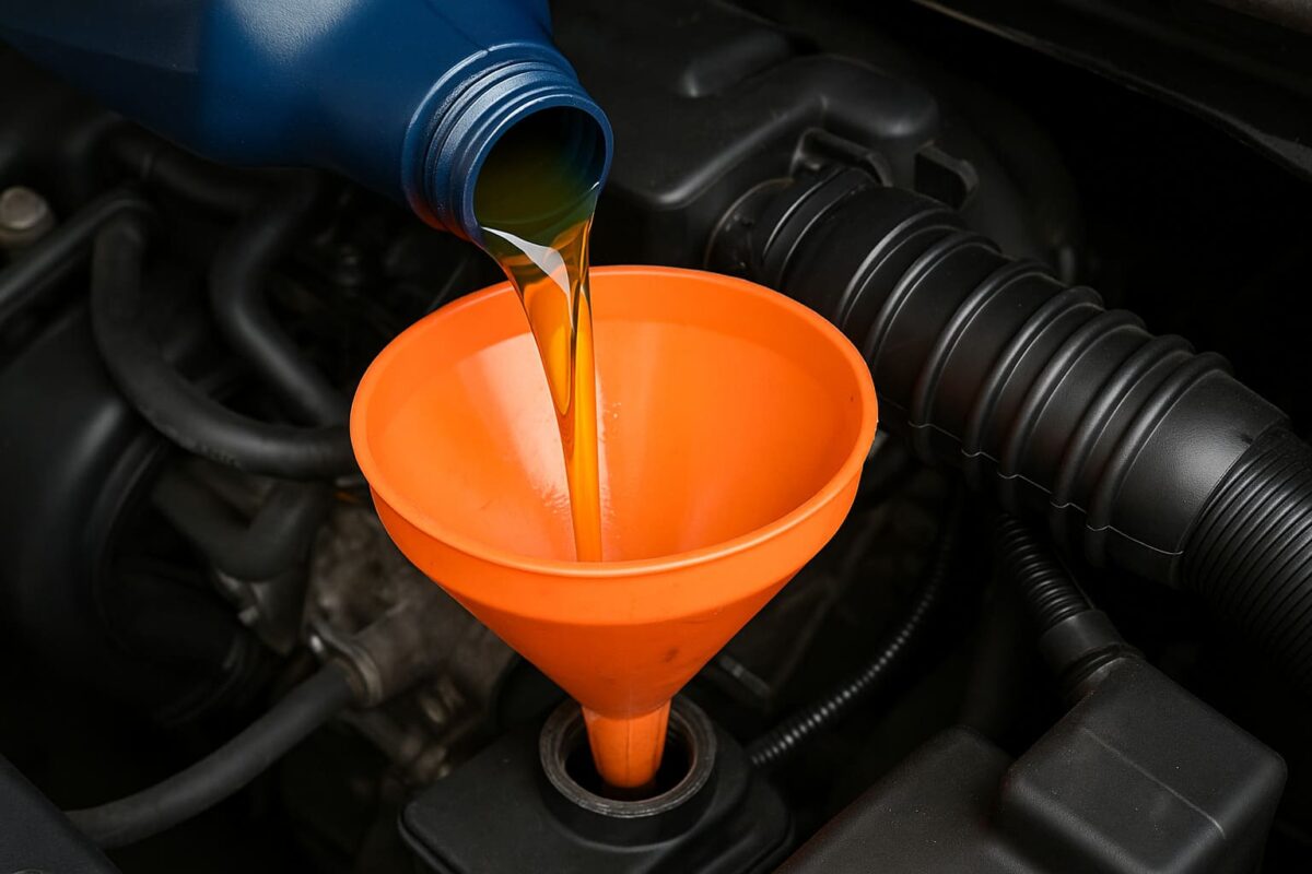 Châm dầu hộp số mới