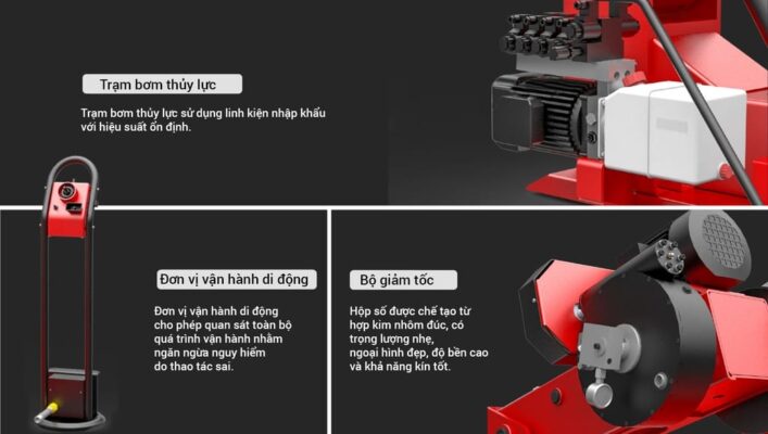Máy tháo lốp xe tải Bright LC-590C kiểu nằm giúp thao tác an toàn và ổn định