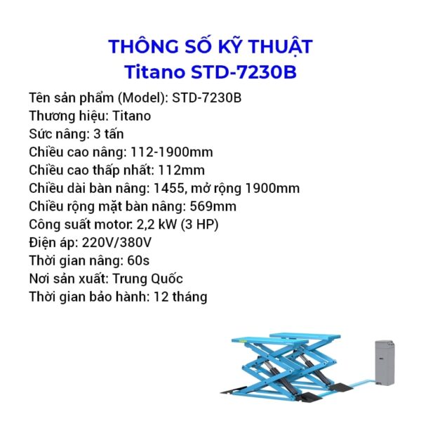 Bàn nâng chắc chắn của cầu nâng cắt kéo STD-7230B