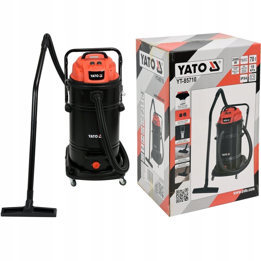 Máy hút bụi công nghiệp YATO 70L YT-85710 công suất 2400W