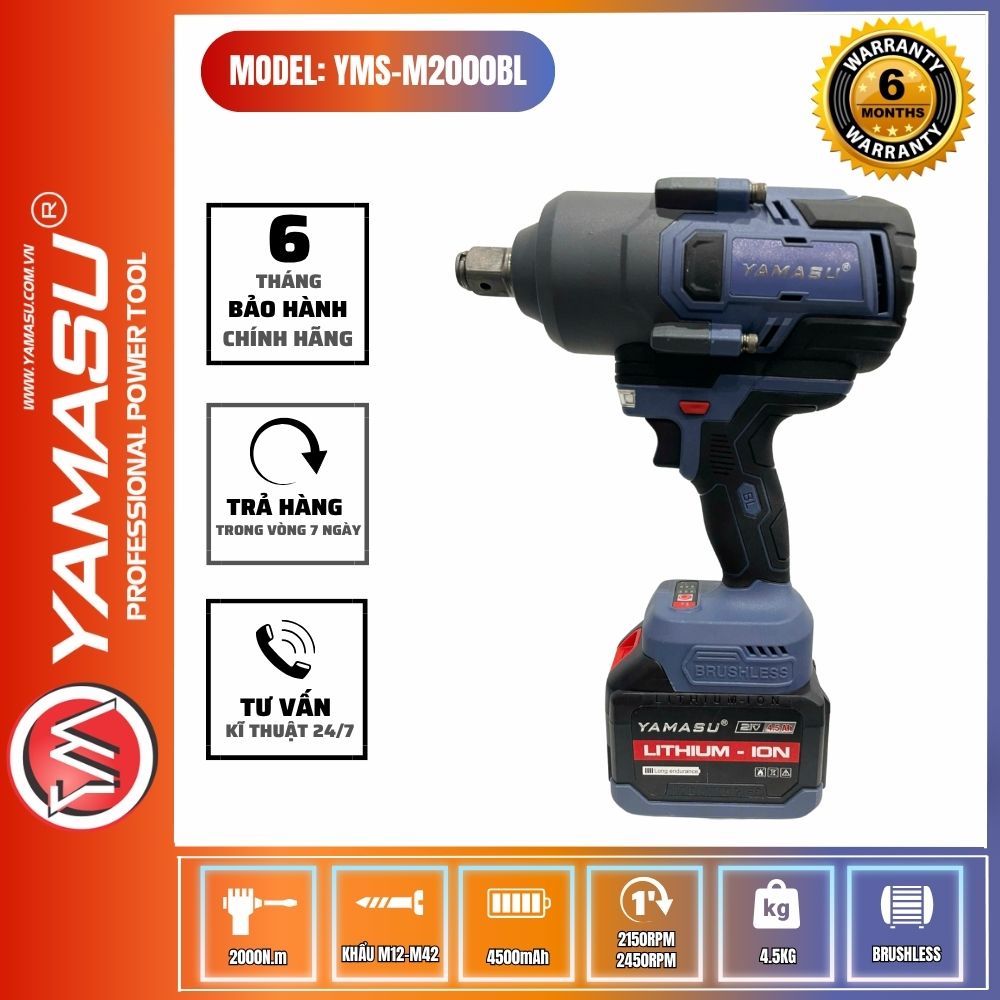máy siết bu lông pin Yamasu YMS-M2000BL