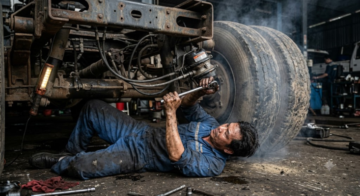 xe tải bó cứng lốc kê