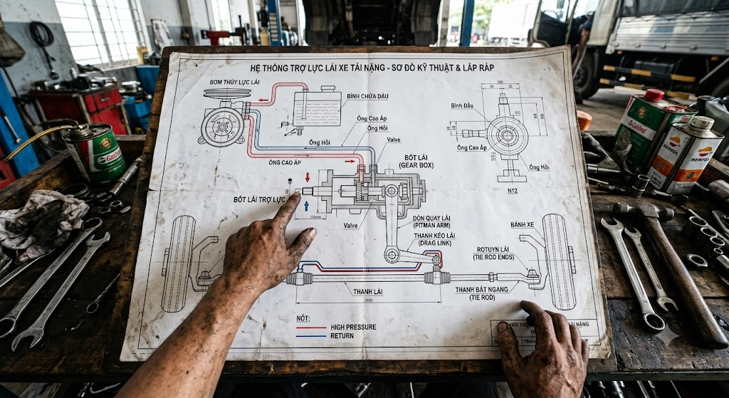 hệ thống trợ lực lái xe tải