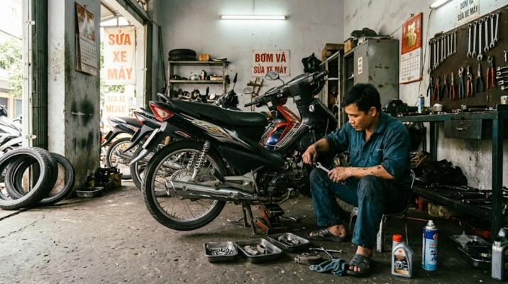 bảo dưỡng hệ thống phanh xe máy