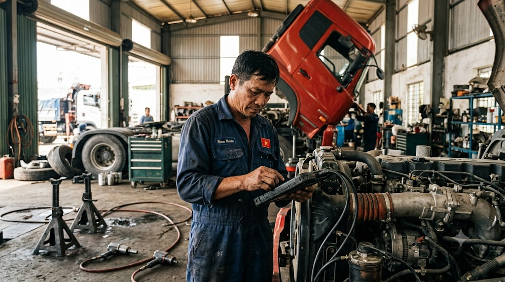 bắt bệnh động cơ xe tải Dongfeng Chenglong