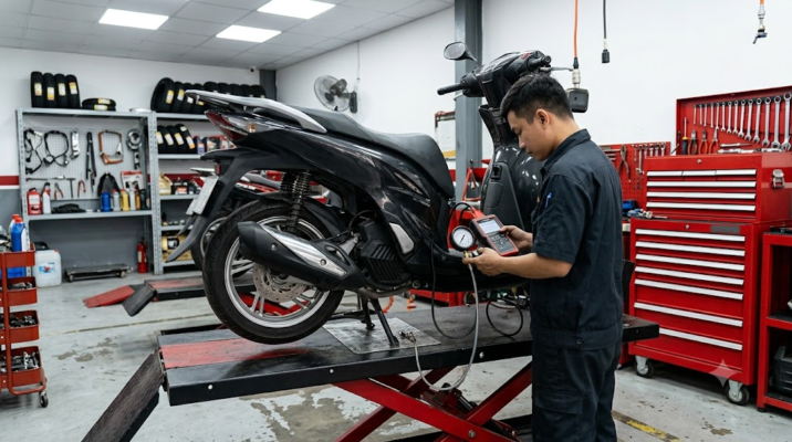 bắt bệnh hệ thống phun xăng điện tử FI xe máy