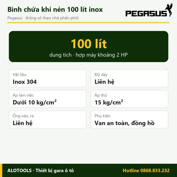 bình chứa khí nén inox 100 lít - hình 2