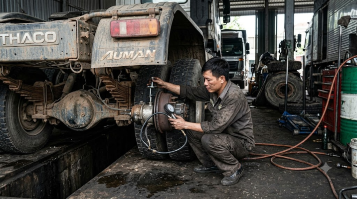 Bó thắng lốc kê xe tải Thaco Auman