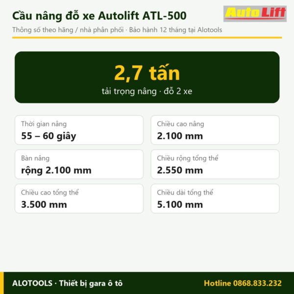 cầu nâng đỗ xe Autolift ATL-500 - hình 2