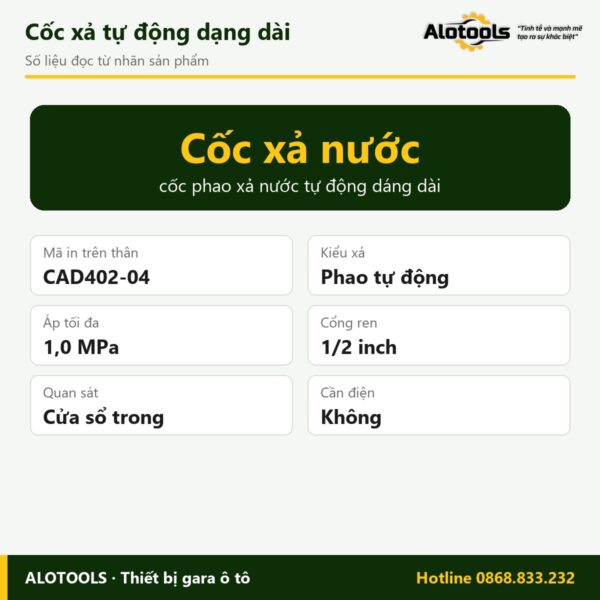 cốc xả tự động dạng dài - hình 2