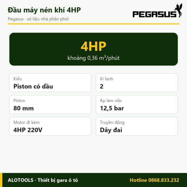 đầu máy nén khí 4HP 12,5 bar - hình 2