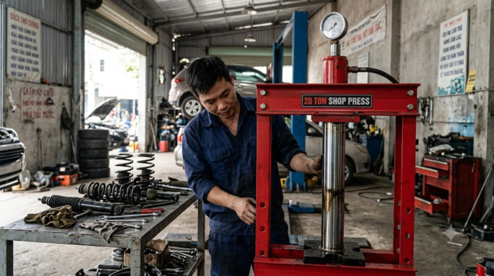 máy ép thủy lực bị tụt áp