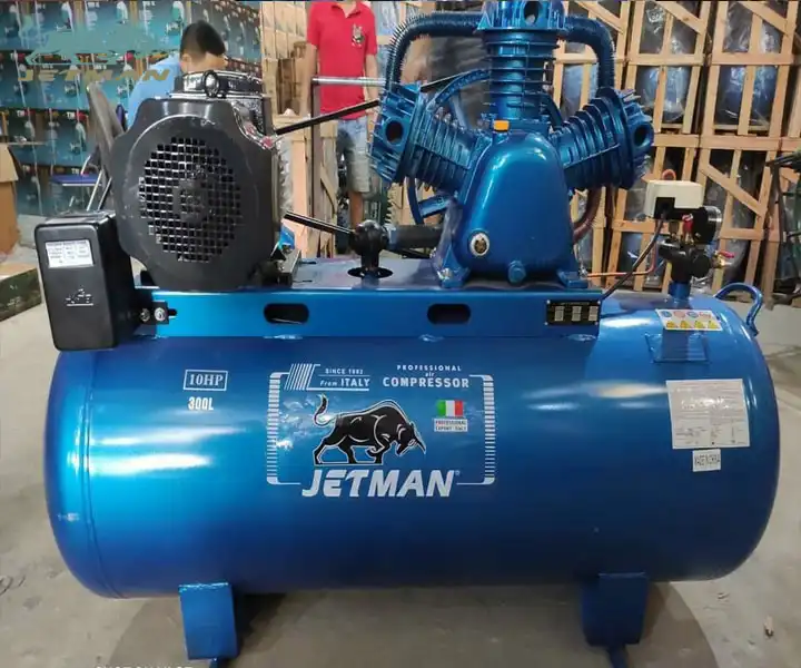 Máy nén khí Jetman 10HP 300 lít dây đai, áp 8 bar, điện 380V 16 Máy Jetman 10HP 300 lít - ảnh 2