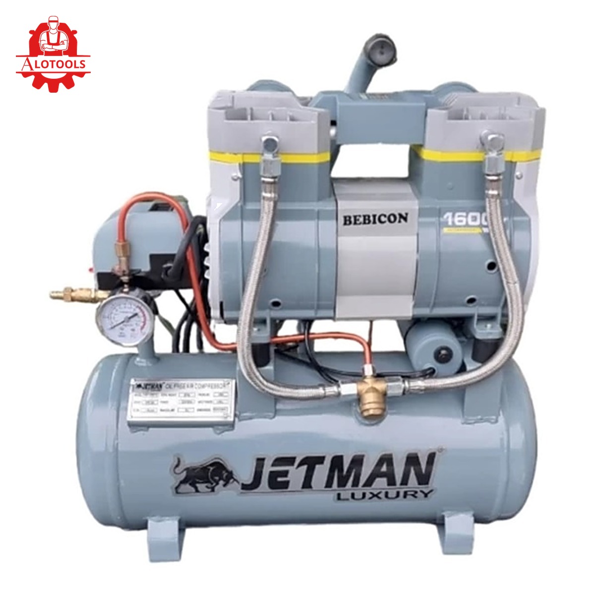 Máy nén khí không dầu Jetman NKF-1600T16 1600W, bình 16L 8 máy nén khí không dầu Jetman NKF-1600T16