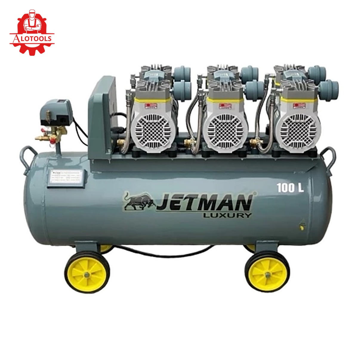 Máy nén khí không dầu Jetman NKF-1600x3T100 3x1600W, bình 100L 8 máy nén khí không dầu Jetman NKF-1600x3T100