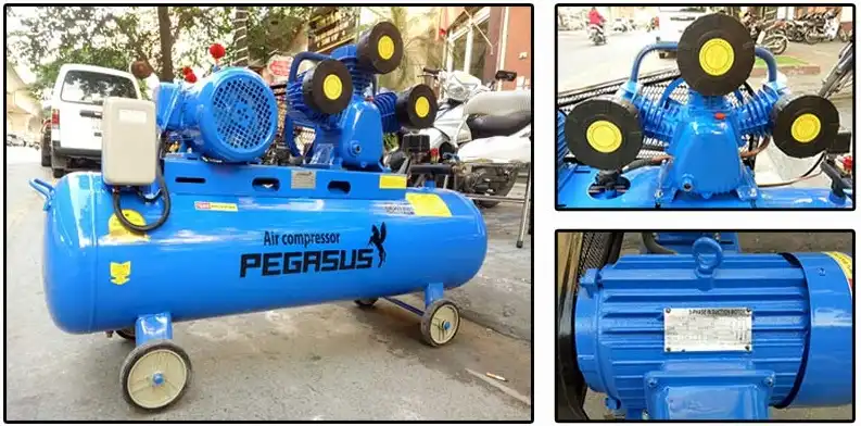 Máy nén khí Pegasus 4HP 120 lít dây đai, áp 8 bar, điện 380V 16 Máy Pegasus 4HP 120 lít - ảnh 4