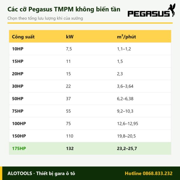 máy nén khí trục vít Pegasus 175HP - hình 3