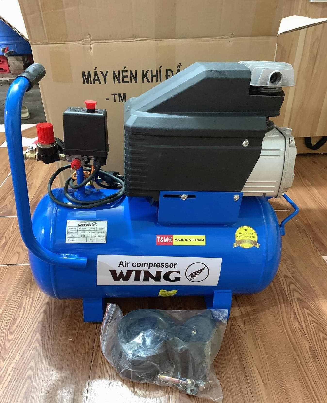 Máy nén khí Wing 2,5HP 30 lít đầu liền có dầu, điện 220V 8 Máy Wing 2,5HP 30 lít - ảnh 1