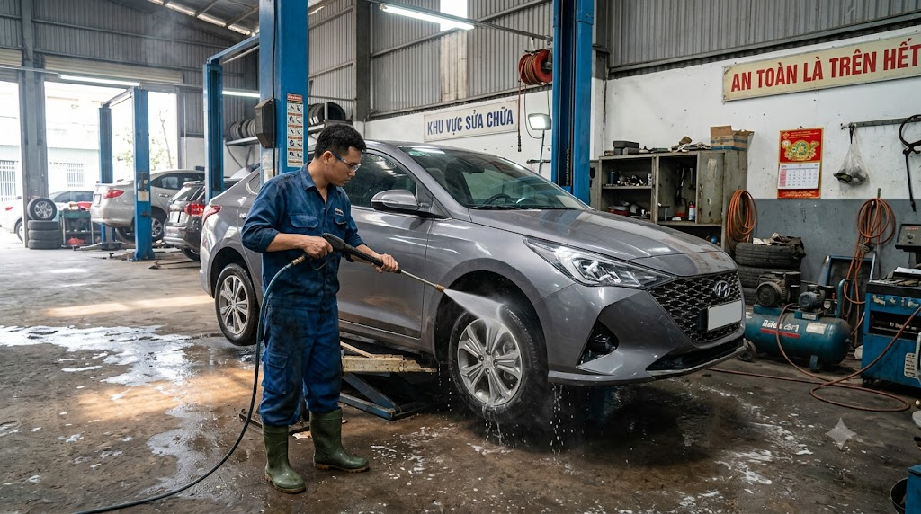 Chọn máy rửa xe cao áp cho thợ làm đồng sơn xe con 2 máy rửa xe cao áp cho thợ làm đồng sơn