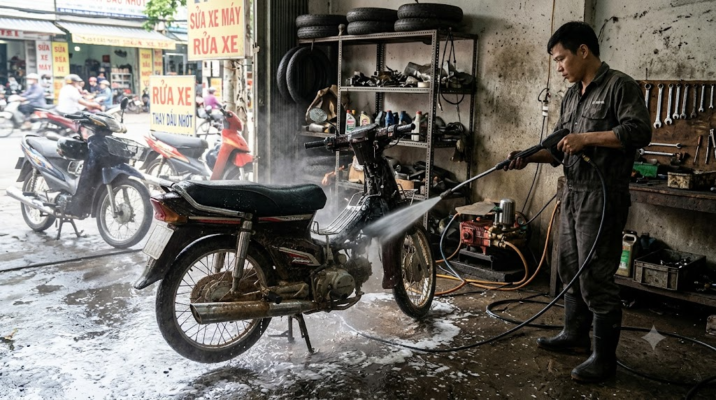 máy rửa xe cao áp cho tiệm