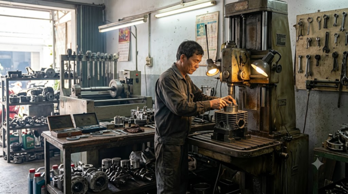 mở xưởng xoáy nòng xe máy