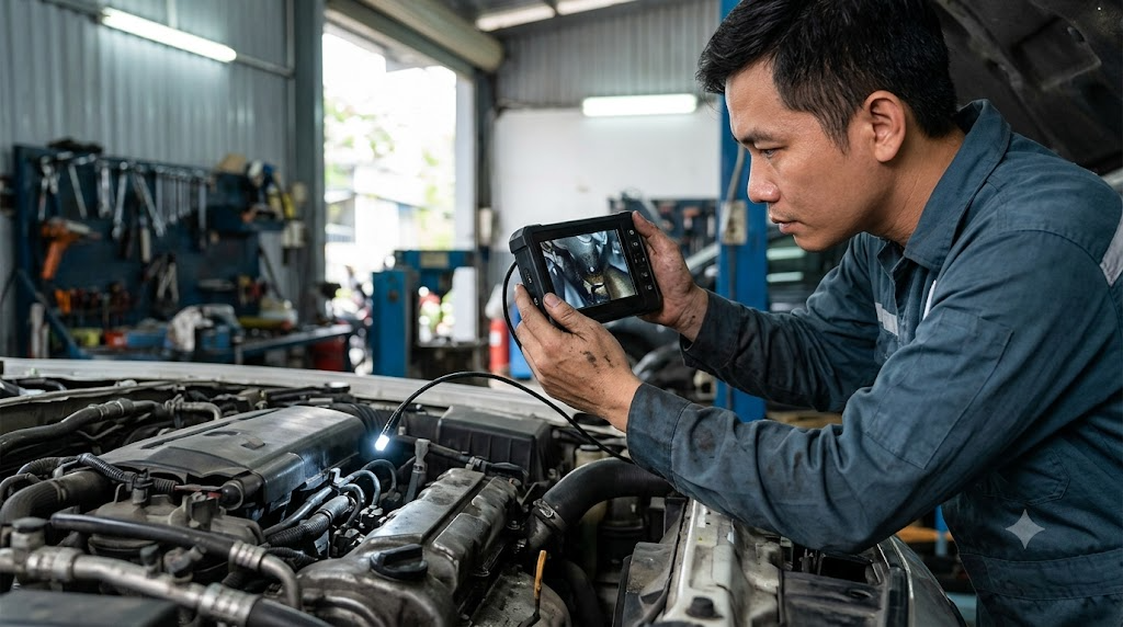 rò rỉ nhớt vách máy góc khuất