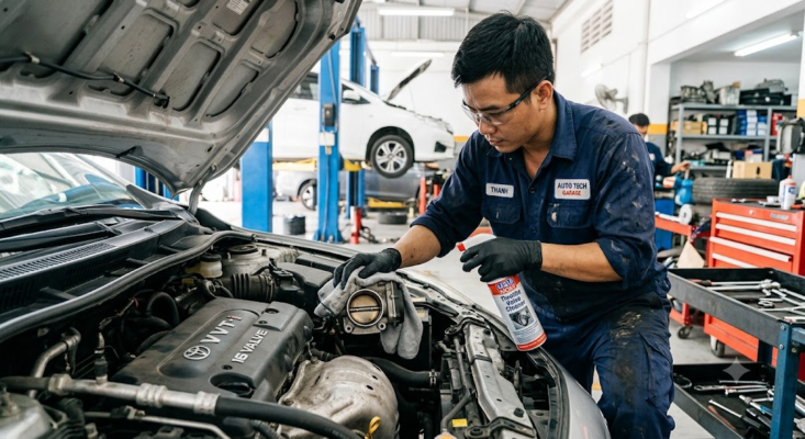 súc rửa kim phun vệ sinh họng ga