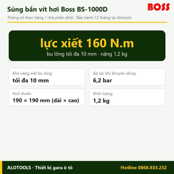 súng bắn vít hơi Boss BS-1000D - hình 2