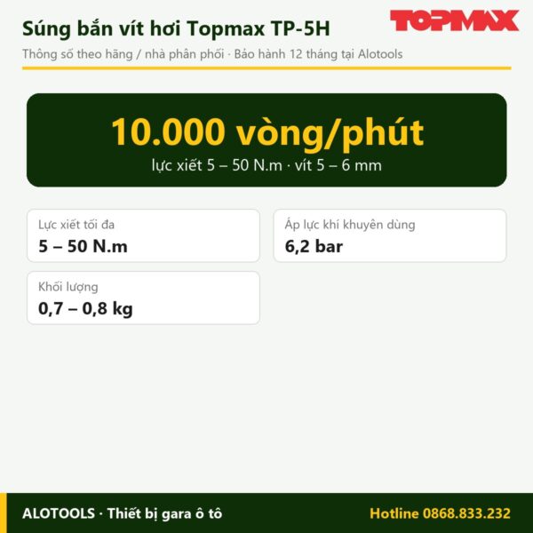 súng bắn vít hơi Topmax TP-5H - hình 3