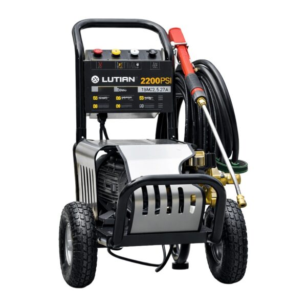 Ảnh sản phẩm máy rửa xe cao áp Lutian chụp trên nền trắng sạch sẽ.