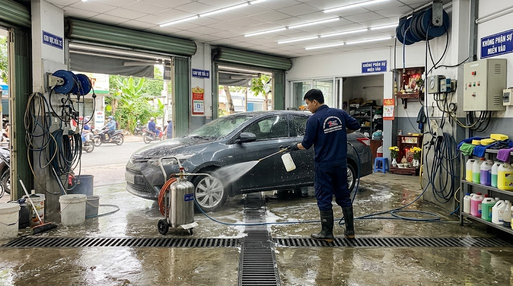 thiết bị trạm rửa xe con