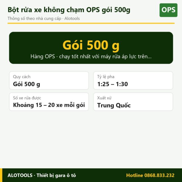 bột rửa xe không chạm OPS - thông số