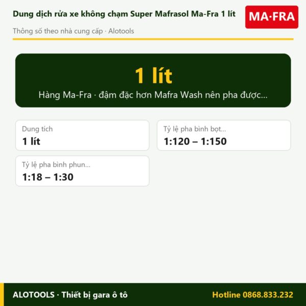 dung dịch Super Mafrasol 1 lít - thông số