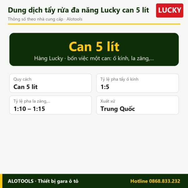 dung dịch tẩy rửa đa năng Lucky - thông số