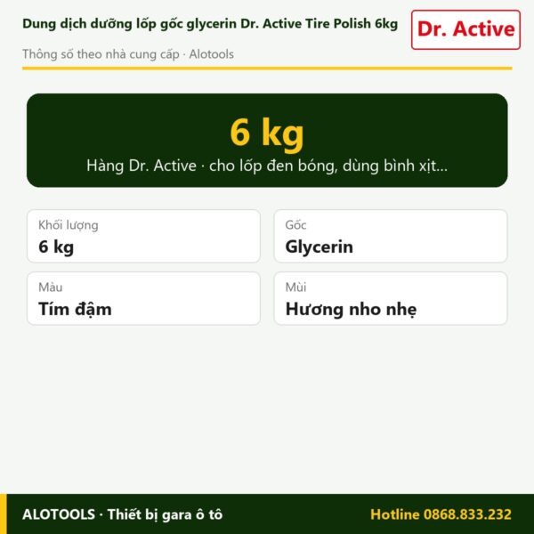 dưỡng lốp Dr. Active Tire Polish - thông số