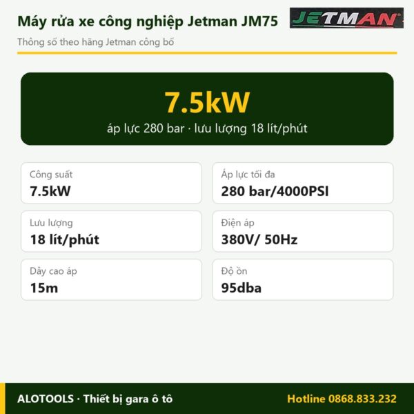 Thông số máy rửa xe Jetman JM75