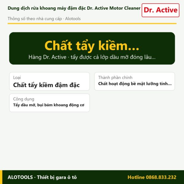 rửa khoang máy Dr. Active Motor Cleaner - thông số