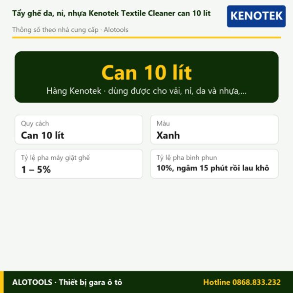 tẩy ghế Kenotek Textile Cleaner - thông số