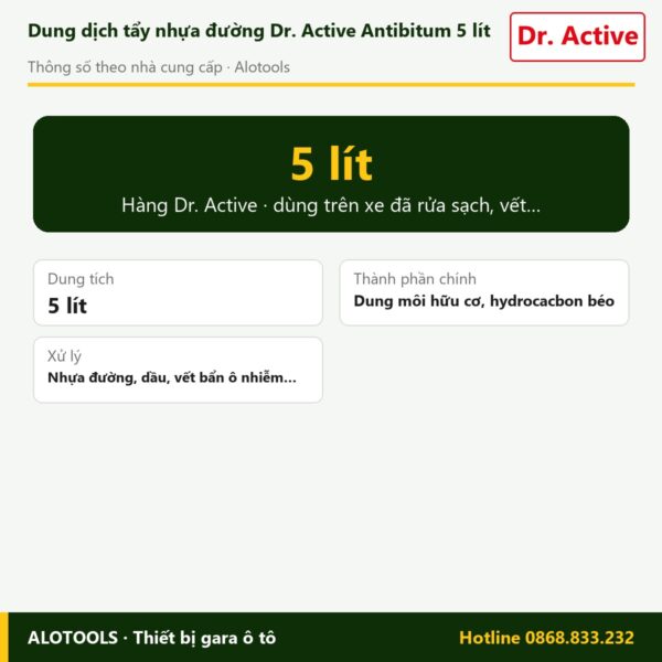 tẩy nhựa đường Dr. Active Antibitum - thông số