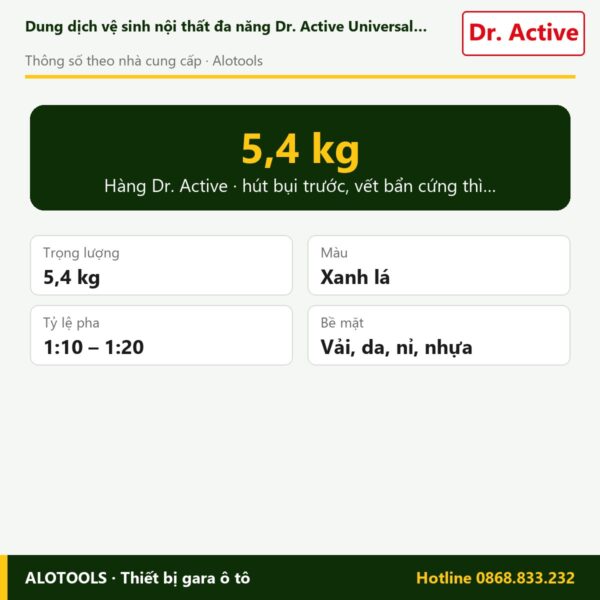 vệ sinh nội thất Dr. Active Universal Cleaner - thông số