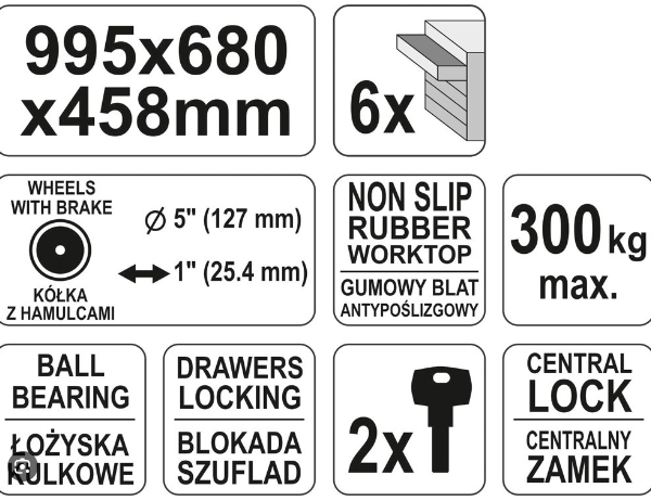 tủ đồ nghề 6 ngăn khoá trung tâm - hình 2
