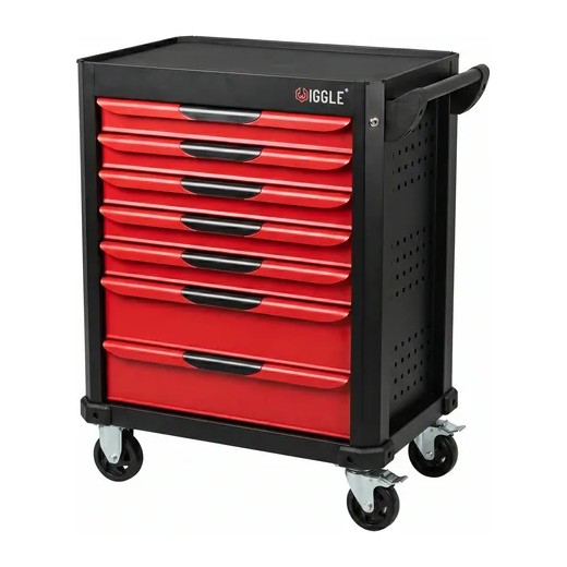 Tủ dụng cụ 7 ngăn kéo IGGLE 421 chi tiết thân đen ngăn đỏ cho garage ô tô